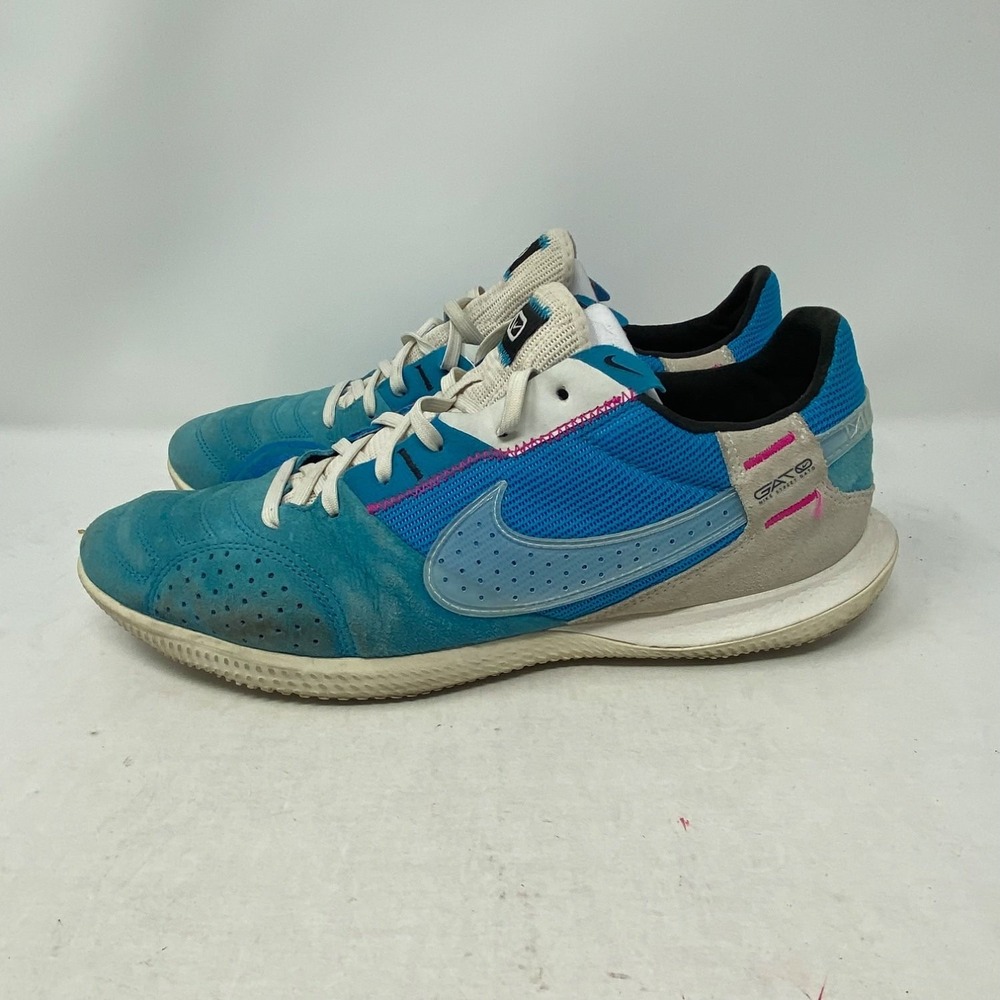 Nike Streetgato Indoor Soccer Shoes Mens 11 Blue DC8466-400 Translucent Swoosh